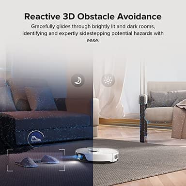 roborock S8 Robot Vacuum and Mop Cleaner, DuoRoller Brush, 6000Pa Suction, ReactiveAI 2.0 Obstacle Avoidance, Sonic Mopping, Auto Lifting Mop, Works with Alexa, Perfect for Pet Hair, White - Image 2