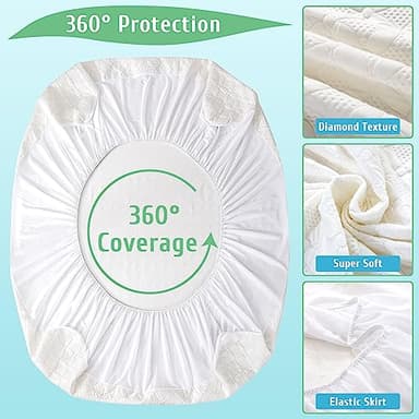 Lunsing Waterproof King Mattress Protector, Soft Breathable and Noiseless King Size Mattress Pad Cover with 6-18 in Deep Pockets - Image 5