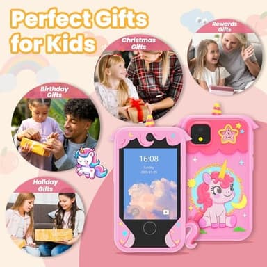 Kids Phone for Girl Toys, Christmas Birthday Gifts for Age 3-10 Year Old Girls Boys Toys, Kids Toddler Smart Phone, Detective Educational Learning Toys with 2.8" Touchscreen, Music Video Game (Pink - Image 7
