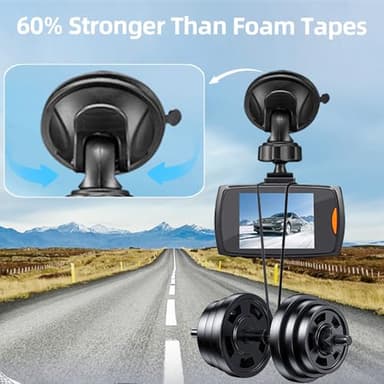 6Pcs Heavy Duty Dash Cam Mounting Tape - Ultra Heat Resistant Double-Sided Adhesive Pads for Windshield, Dashboard, GPS & Camera Holders | 60% Stronger Than Foam Tapes, Weatherproof & Customizable - Image 2
