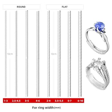 8 Sizes Ring Size Adjuster for Loose Rings - Omilly Invisible Ring Guards and Spacers, Fit Almost Any Ring Size - Ring Resizer for Men and Women Jewelry - Spiral Silicone Tightener Set- 8 Pack - Image 4