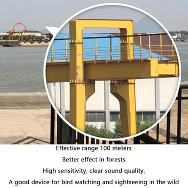 8X Long Range Listening Device, Bird Monocular Parabolic Microphone Long Range, Sound Amplifier Digital Recording Device Include Headphone, Visible Range Up to 300ft - Image 4