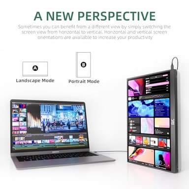 FMC 15.6 Inch 1080P FHD Portable Monitor Ultra Slim Travel Monitor USB-C HDMI with Cover & Cables for Laptop PC MAC PS Xbox Switch Screen Extender (16.0 Inch 60Hz) - Image 5