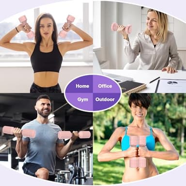 BOBAZREN Adjustable Dumbbell Set of 2, 11Lb/Pair Weights Dumbbells for Women, Each 2.2lb, 3.3lb, 4.4lb, 5.5lb Hand Weights Set for Home Gym Fitness Training (Pink) - Image 6