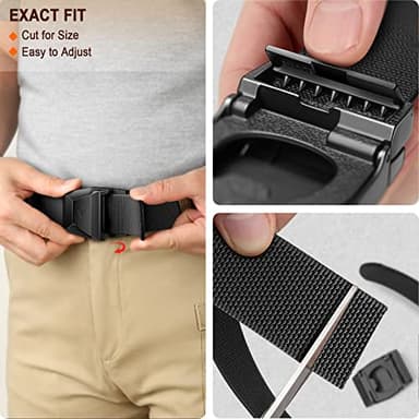 BULLIANT Tactical Belt for Men, Men Stretch Nylon Web Gift Belt 1.5"-Hiking Rigger Military Work-Quick Release(Black,36"-40" Waist Adjustable) - Image 5