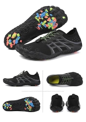 LIZRHA Water Shoes (9.5, 10.5) - Unisex Breathable Quick-Dry Water Shoe for Beach, Pool, Boat, Surf, Walking - Black Grey - Image 8