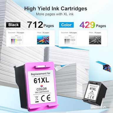 Adoccur 61XL Ink Cartridge Replacement for HP Ink 61 for HP 61 Ink Works with HP Envy 4500 5530 5534 4502 Deskjet 1000 1010 2540 3000 3510 Officejet 4630 4635 Printer (2 Pack) - Image 4