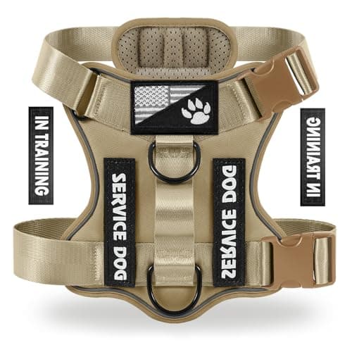 Demigreat Service Dog Harness, Reflective Dog Vest Harness with 5 PCS Patches, Adjustable Soft Oxford Pet Harness, Inner Layer Mesh, Easy to Control for Small Medium Large Dogs - Image 1