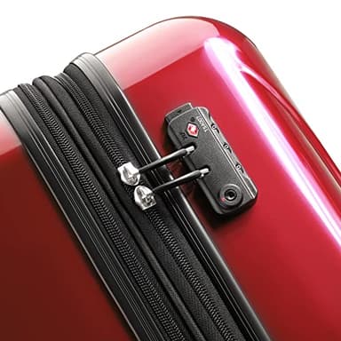 DELSEY PARIS Helium Aero Hardside Expandable Luggage with Spinner Wheels, Brick Red, Checked-Medium 24 Inch - Image 6