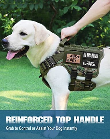 PETNANNY Tactical Service Dog Vest - No-Pull Emotional Support Harness with Hook & Loop Patches & Molle System for Training & Hunting (Woodland Camo, Large) - Image 5