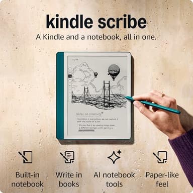 Like-New Amazon Kindle Scribe (64 GB) - Your notes, documents and books, all in one place. With built-in AI notebook summarization. Includes Premium Pen - Metallic Jade - Image 7