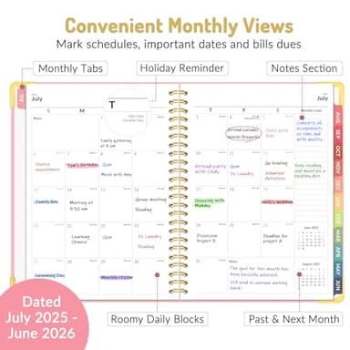 Forvencer Academic Planner 2025-2026, Hardcover Weekly & Monthly Calendar Planner, July 2025 - June 2026, 6" x 8", Daily Agenda Book with Tabs, College Organizer Notebook, School Supplies for Student Teacher Classroom, Olive Green - Image 2