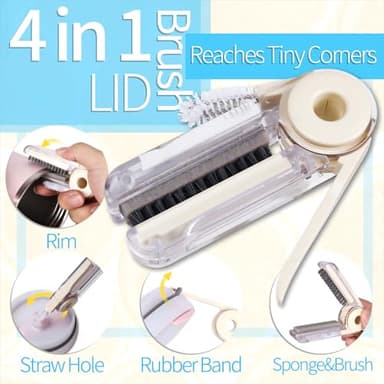 Dosanlues 8Pcs Water Bottle Cleaner Brush - Multipurpose Cup Cleaner Kit with Long Nylon Straw Brush Long Handle Silicone Bottles Cleaning for Tumbler, Sports Water Bottle, Wine Glass - Image 4