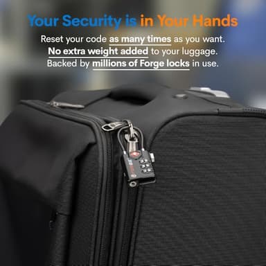 TSA Approved Cable Luggage Locks, Re-settable Combination with Alloy Body, Black 2 Locks. - Image 9