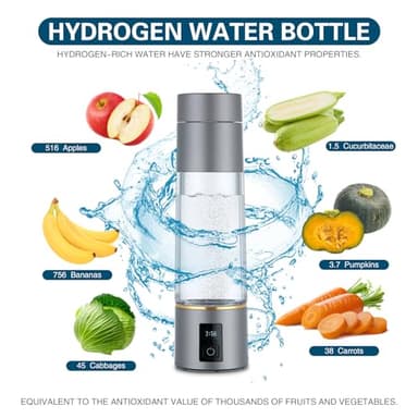 Hydrogen Water Bottle Generator 2025, PEM/SPE Electrolysis Hydrogen Water Technology, 6000+ ppb,Alkaline Pitcher Hydrogen Water Electrolyzer, Hydrogen Generator, Men's & Women's Gifts - Image 6