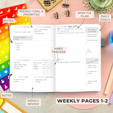 Clever Fox Advanced Weekly Planner – Undated Weekly & Monthly Life Goal Planner for Daily Productivity, Time Management and Hit Your Goals – Day Organizer Journal – Hardcover A5, Gray - Image 3