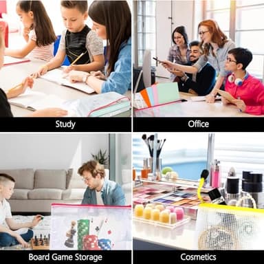 24pcs Mesh Zipper Pouch Bags - 8 Sizes Plastic Zipper Pouches for Organization, Mesh Bags with Zipper, Waterproof Clear Travel Pouches, UMETDO File Bag with Zipper for Office Supplies - Image 7