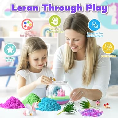 VigorFun Unicorn Terrarium Kit for Kids - Creative LED Night Light Gifts for Girls Birthday Age 3+, DIY Arts & Crafts Light Up Kit, Unicorn Toys for Kids 4 5 6 7 8 9 10 Year Old - Image 6