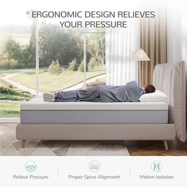 Novilla 6 Inch Twin Mattress, Gel Memory Foam Mattress Twin Size in a Box for Pressure Relief & Cool Night Sleep & Body Support, CertiPUR-US Certified Foams - Image 2