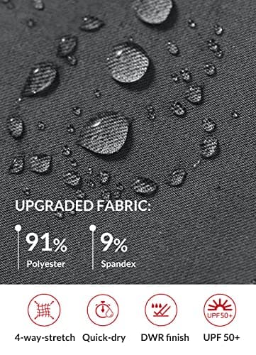 baleaf Women's Below Knee Long Hiking Cargo Shorts UPF 50 3/4 Capri Lightweight Water Resistant Zip Pocket Elastic Waist Dark Grey XL - Image 5