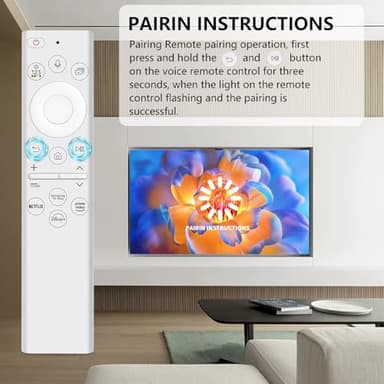 BN59-01391A Solar Voice Remote Replacement for Samsung Frame TV Remote with Bluetooth Rechargeable Solar Cell, for Samsung 2021-2023 Smart TVs Ultra HD 4K 8K Neo QLED UHD, 4 Shortcut Buttons, White - Image 4