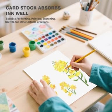 White Cardstock 8.5 X 11, 40 Sheets Card Stock, 75lb/ 200gsm Copy Paper, Cardstock Printer Paper For Art, Drawing, Invitations, DIY Cards, Watercolor, Craft, Construction, School & Office Supplies - Image 6