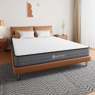 PECHINOU Twin Mattress, 6 Inch, Gel Memory Foam & Spring Hybrid, Plush, White, Breathable & Pressure Relief, Twin Size - Image 7