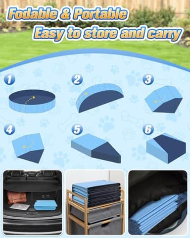 97In Extra Large Anti-Slip Dog Pool with Sprinkler, Sturdy 2-in-1 Foldable Hard Plastic Kiddie/Kids Swimming Pool, Summer Swimming Bath Tub for Kids/Large Dogs/Pets - Image 7