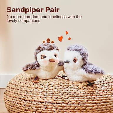 Potaroma Cat Toys 2 Pcs Flapping Sandpiper Pair-Mate, Lifelike Birds Chirp, Chargeable Touch Activated Kitten Fun Interactive Kitty Exercise with Catnip for All Breeds - Image 6