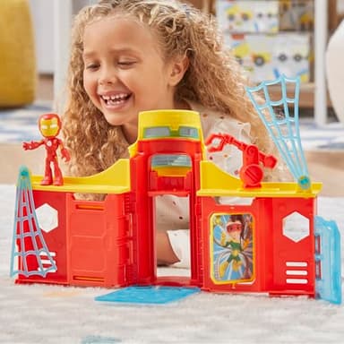 Spidey and his Amazing Friends Stark Tower Playset, Includes 4-Inch Iron Man Action Figure, Marvel Super Hero Toys for Kids 3 and Up - Image 5