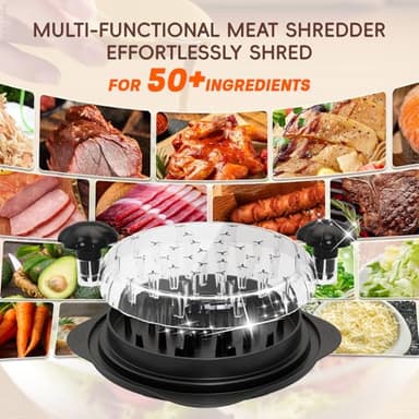 XUPAINC 11.5” Chicken Shredder, Large Pro Meat Shredder Tool Twist with Ergonomic Handle, Strong Non-Slip Base, Dishwasher Safe, Kitchen Chicken Grinder for Ground Food, Vegetables, Black - Image 5