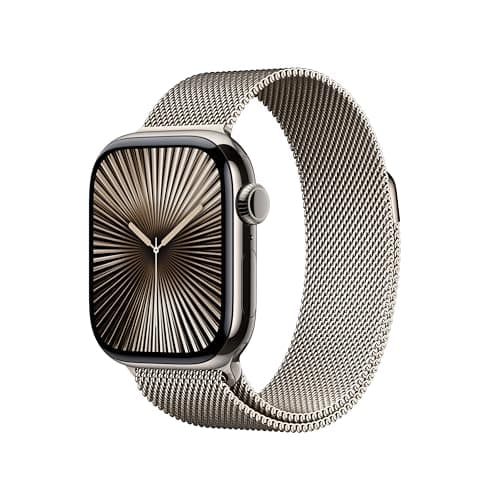 Apple Watch Series 10 [GPS + Cellular 42mm case] Smartwatch with Natural Titanium Case with Natural Milanese Loop. Fitness Tracker, ECG App, Always-On Retina Display, Carbon Neutral - Image 1