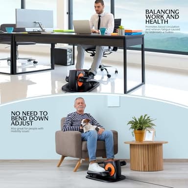 DUREXO Under Desk Elliptical, Ellipse Leg Exerciser While Sitting for Seniors, Quiet Portable Electric Seated Pedal Exerciser with Remote Control and 12 Adjustable Speeds for Home Office - Image 6