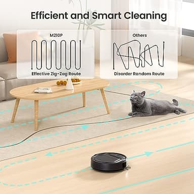 Lefant Robot Vacuum Cleaner M210 Pro,Slim,Quiet,2200Pa Suction,120 Min Self-Charging Robotic Vacuums, Freemove 3.0,WiFi/APP/Alexa,6 Cleaning Modes Ideal for Hard Floors Pet Hair Low Carpet,Black - Image 6