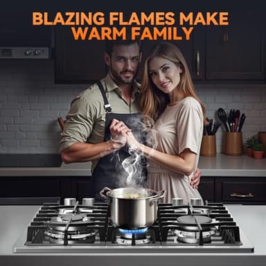 Gas Cooktop 24 Inch ROVLEP, Gas Stove Top Built-in 4 Burners Stainless Steel Total 31,600 BTU, 24 Inch NG/LPG Convertible Propane Cooktops Dual Fuel, RV Stove Top with Thermocouple Protect - Image 9