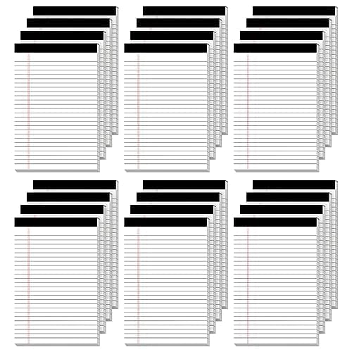 24 Pack of Legal Pad Writing Pads 5" x 8" Notepad 80gsm Recycled Paper Small Legal Pads 25 Lines Note Pads Perforated Legal Pads 720 Sheets Double-Sided Printing Printed Legal Pads for School, - Image 1