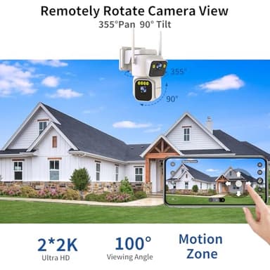 Luovisee Cameras for Home Security with Dual Lens,2.4G/5G WiFi Outdoor Camera Wireless Solar Powered,PIR Alarm,Color Night Vision,2-Way Audio,Cloud/SD Storage,No Month Fee(2 Pack) - Image 8