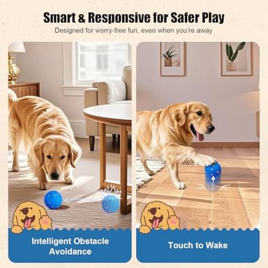 Shapana Interactive Dog Ball, Smart Dog Toy for Medium and Large Dogs, Automatic Moving, Rotating & Bouncing, E-TPU Material, IP54 Waterproof, Motion-Activated Dog Stimulation Toy to Keep Them Busy - Image 5