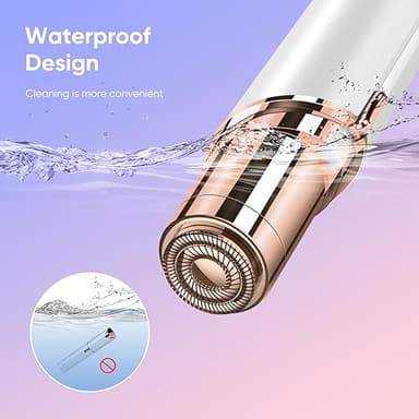 Facial Hair Remover for Women- as Seen on TV Painless Face Shaver -Mini Hair Remover, Electric Razor Shaver Portable Bikini Epilator for Lips, Chin, Armpit, Peach Fuzz, Fingers, Neck, Cheek (White - Image 8