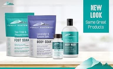 Epsom Salt Tea Tree Foot Soak-Toenail Repair, Softens Thick Calluses & Corns, Stubborn Foot Odor, Athletes Foot Burning & Itching, Damaged Discolored Nails: Purely Northwest USA 16 ounces/1Lb - Image 9