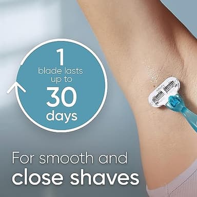 Gillette Venus Smooth Women's Razor Handle + 6 Refills with Soft-Grip Gel Handle - Image 3