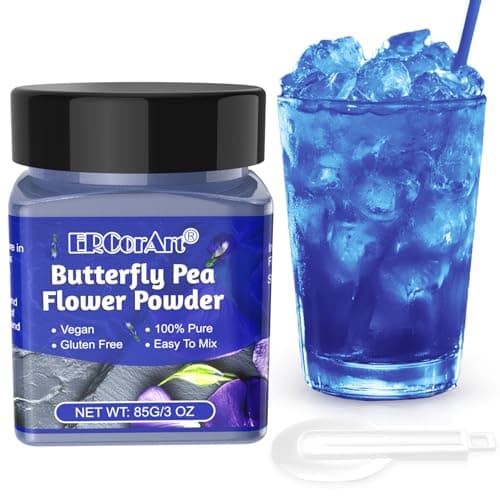 Butterfly Pea Flower Powder - 3 oz All Natural Butterfly Pea Flower Tea, Bright Blue and Purple Food Coloring Butterfly Pea Powder for Ice Cream, Popsicle, Cocktail, Smoothies, Coffee, Milk, Bakery - 85g - Image 1