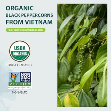 Soeos Himalayan Pink Salt Coarse 39 oz + Organic Black Peppercorns 18 oz, Salt for Grinder Refill, Salt and Peppercorns, Pepper Grinder Refill, Non-GMO Spice Seasoning Set For Cooking - Image 8