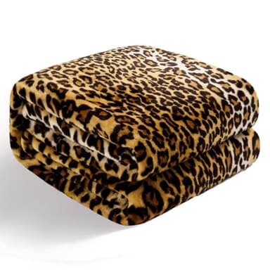 Bnuitland Leopard Print Fleece Flannel Throw Blanket, 300 GSM Double Sided Cheetah Print Blanket for Bed Sofa Couch Travel, Super Soft Fuzzy Fluffy Lightweight for Adults and Kids, 50×60 inch - Image 7