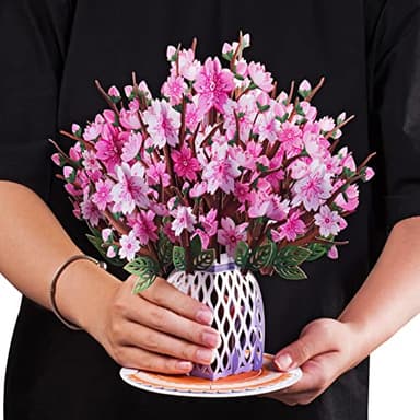 Paper Love HugePop 3D Cherry Blossom Pop Up Card with Detachable Paper Flower Bouquet, Gift for Birthday, Wedding, Thank You, All Occasions - Jumbo 10" x 14" Cards - Includes Envelope and Note - Image 2