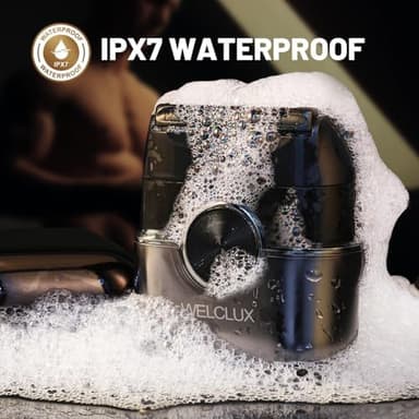 Premium Electric Foil Shavers for Men: Compact Mini Razor with 4 Floating Blades & Large LED Display – Adjustable 2-Speed Foil Shaver, IPX7 Waterproof, USB Type C Charging (Pure Black - Image 6