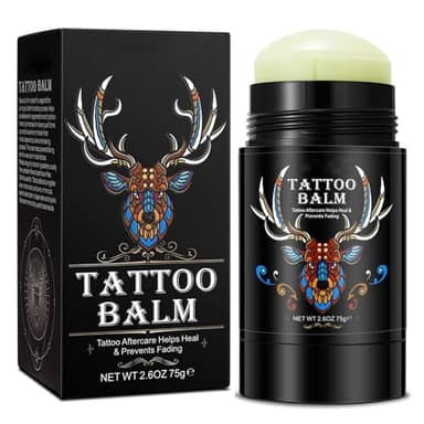Tattoo Aftercare Butter Balm, 2.6 oz, Old & New Tattoo Moisturizer Healing Brightener for Color Enhance, Natural Organic Tattoo Cream - Image 1