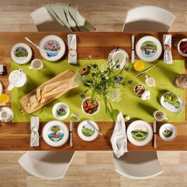 Villeroy & Boch Design Naif Bread & Butter Plate #1- Farmers Village, 6.75 in, Premium Porcelain, White/Colorful - Image 2