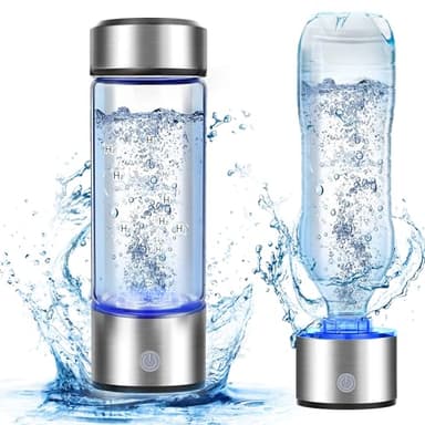 2025 New Hydrogen Water Bottle, 2200PPB in 3Min, SPE PEM Tech, Portable 16OZ, Rechargeable Hydrogen Water Bottle for Travel, Home, Office – Gift for Family & Friends (Silver) - Image 1