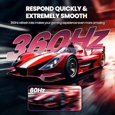 CRUA 27Inch Gaming Monitor, IPS 360Hz Computer Monitor FHD(1920 * 1080P), 120% sRGB, PC Monitor That Compatible AMD Freesync, HDMI 2.0 & DP 1.4, Support Wall Mountable Installs-Black - Image 3